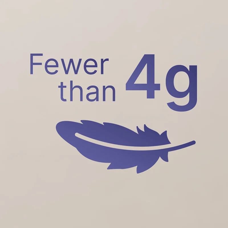 Feather Weight Design Feather icon showing blēo's lightweight design
