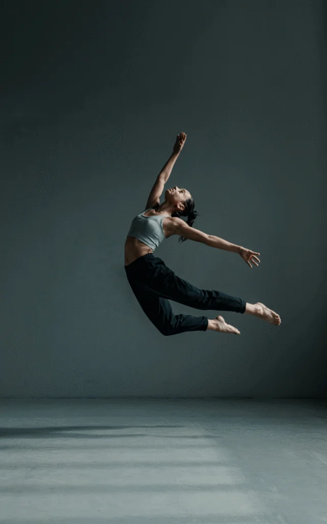 Movement for Longevity Dancer moving with blēo wearable, representing movement and longevity