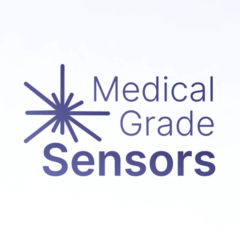 blēo logo: Medical Grade Sensors with a starburst icon, symbolizing advanced health tracking for longevity.