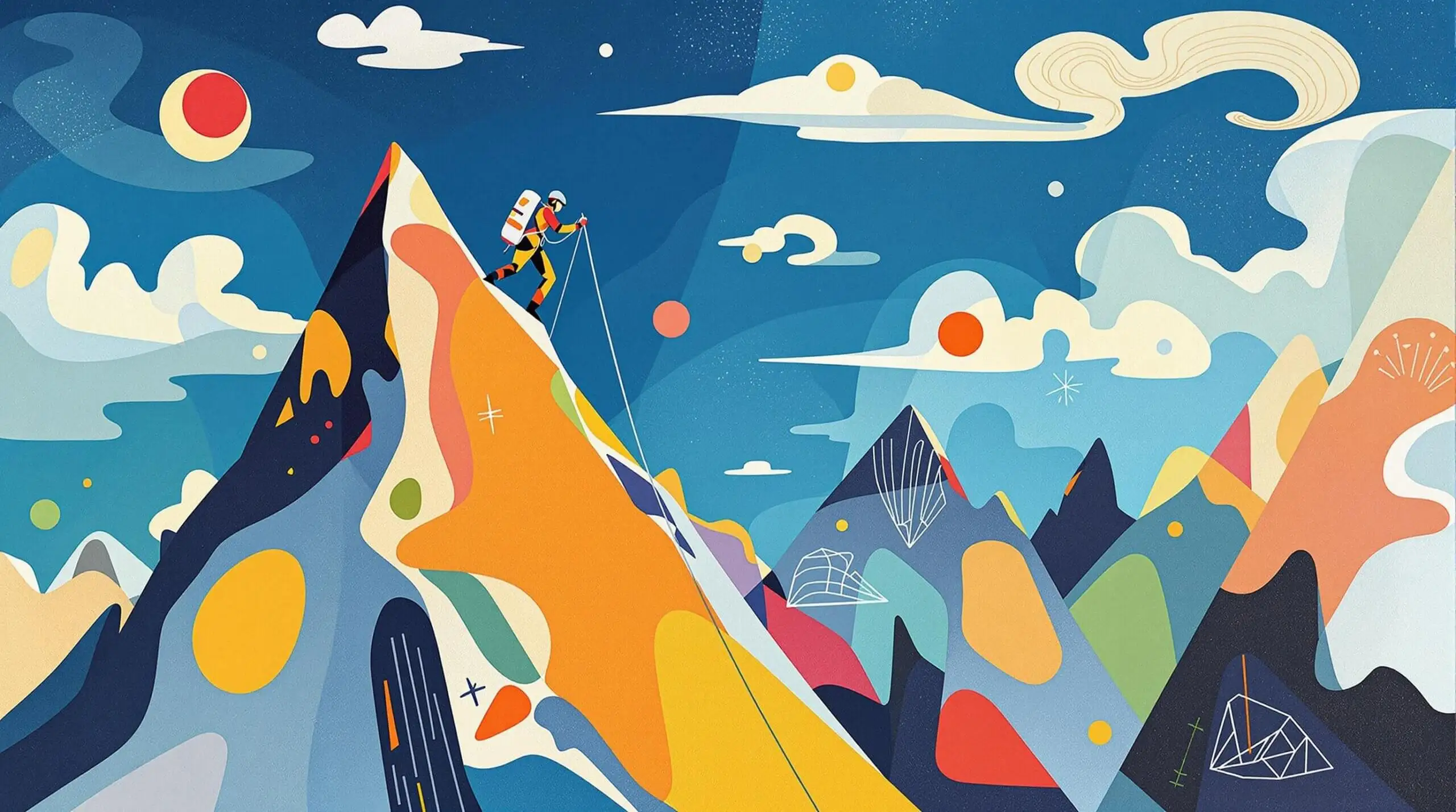 An abstract illustration of a climber showcasing the struggle with altitude training.
