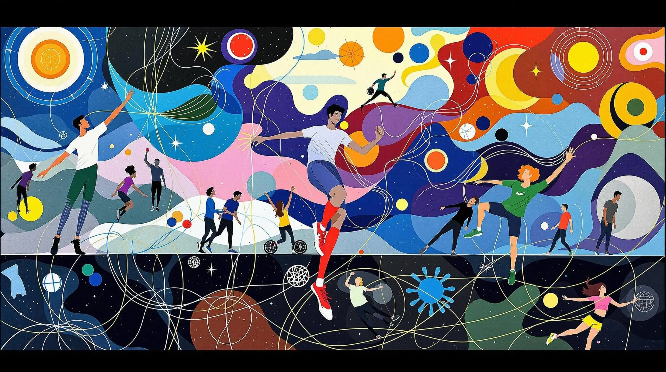 Youth actively involved in sports with abstract elements highlighting healthy circulation.