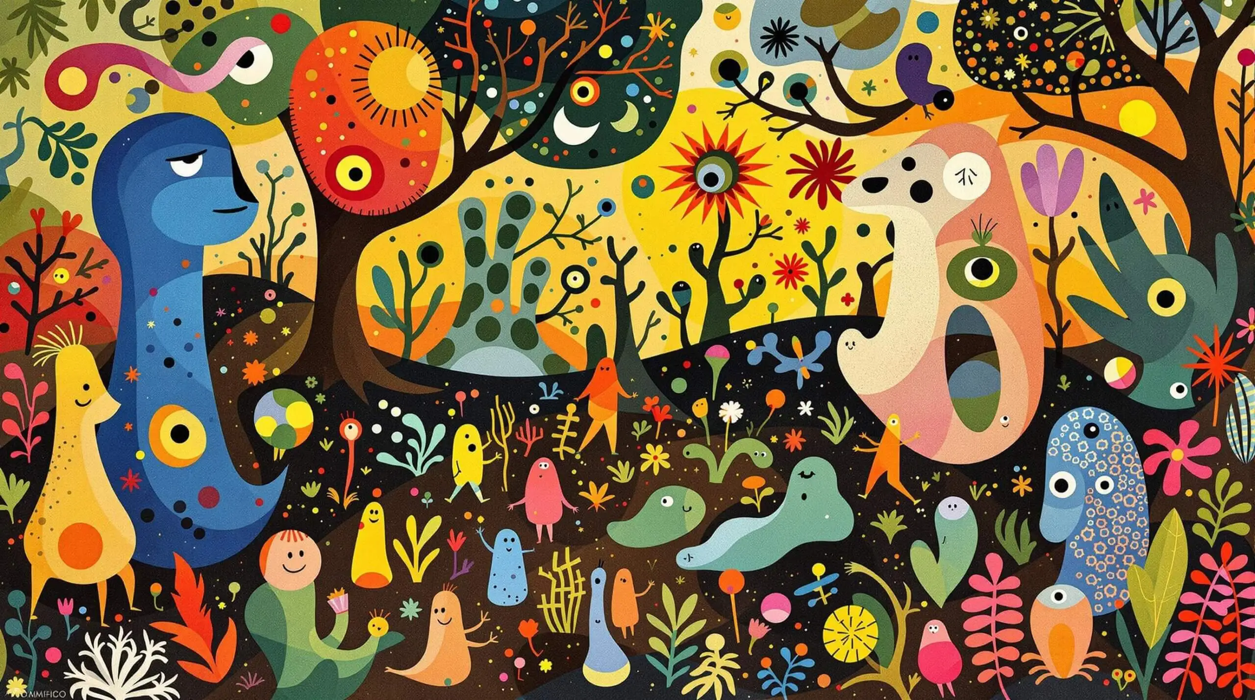 Illustration of soil microbes and humans in a garden, highlighting the link between soil health and human longevity.