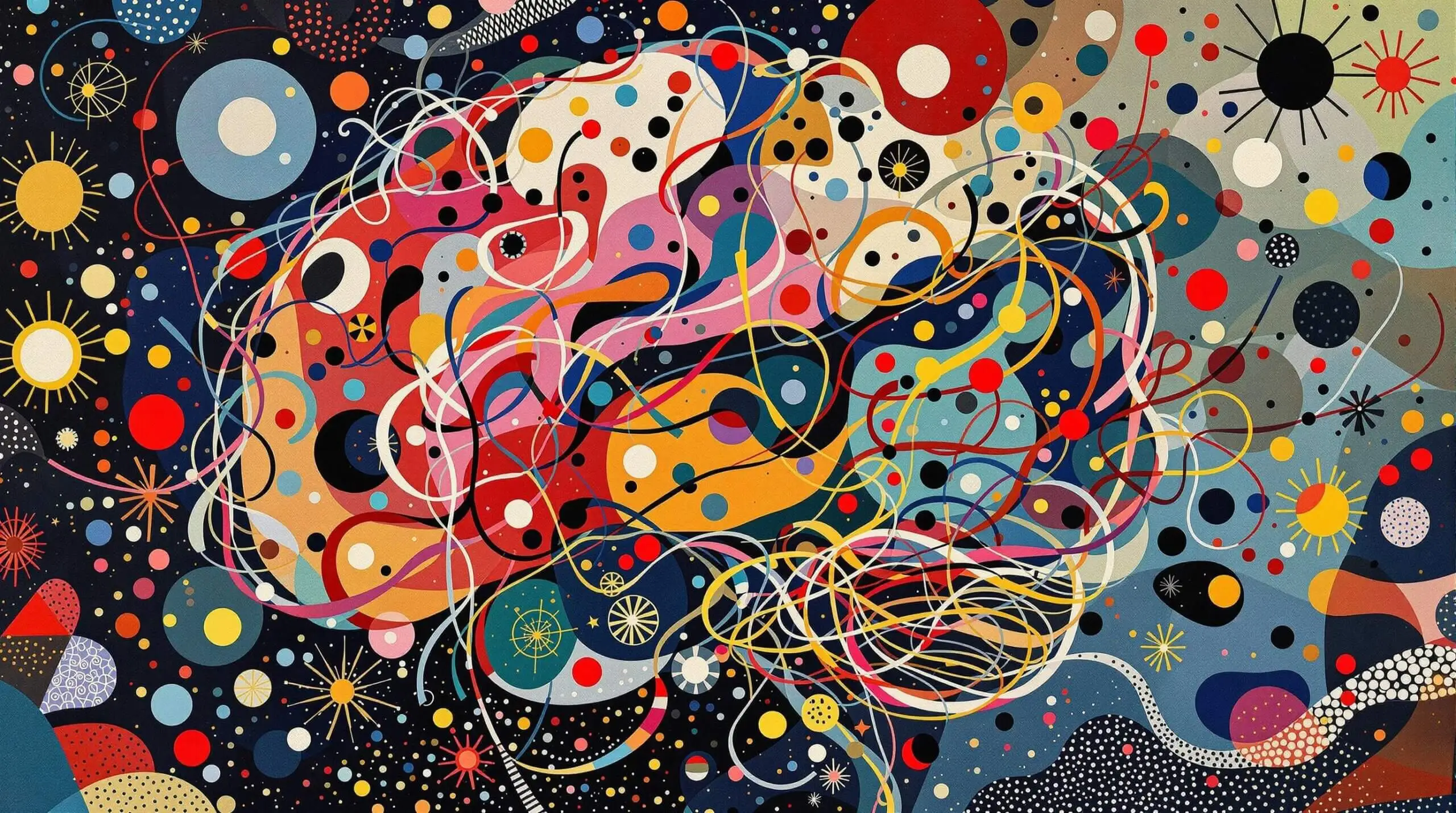 An artistic illustration of an abstract brain with memory threads.