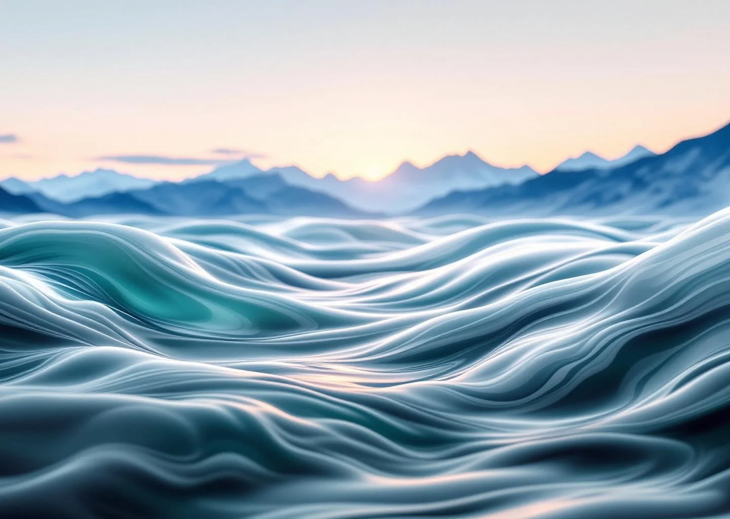 Abstract representation of cold water with flowing shapes and warm colors, evoking tranquility and rejuvenation.