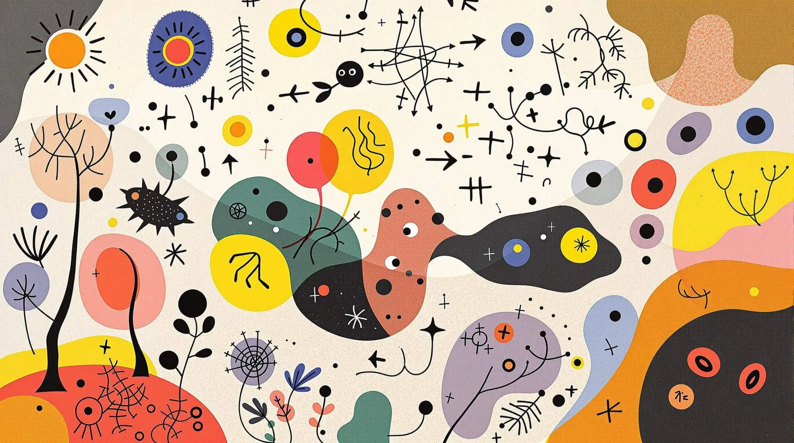 A colorful abstract illustration depicting bodily thermoregulation with playful shapes and vibrant colors.