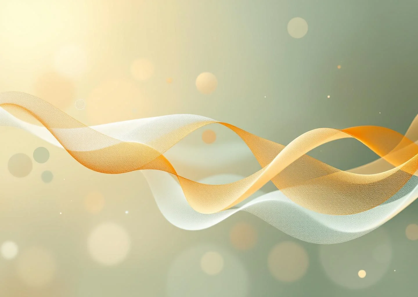 An abstract, artistic visualization of a life cycle timeline using flowing golden organic ribbons and translucent geometric layers representing biological transitions.