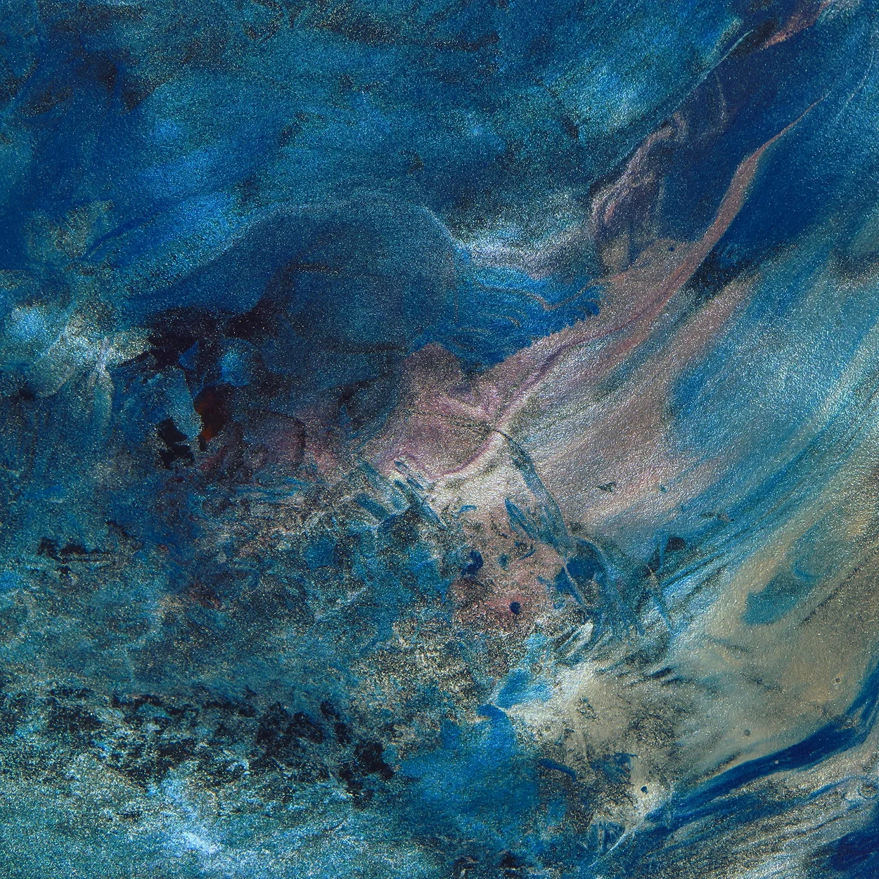 Abstract swirling blues and oranges for tirzepatide.